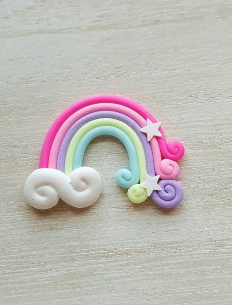 Unicorn Pasta, Fimo Kawaii, Clay Crafts For Kids, Rainbow Stars, Clay Keychain, Unicorn Birthday Cake, Polymer Clay Diy, Cute Polymer Clay, Clay Art Projects