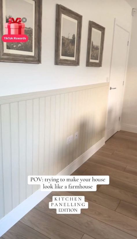 Living Room With Half Wood Paneling, Beige Half Wall Panelling, Laundry Room Wall Paneling, Wainscoting Kitchen Walls, Farmhouse White Walls, Half Wainscoting Wall, Beadboard Half Wall Kitchen, Wood Panelling Walls Hallway, Kitchen Wood Paneling