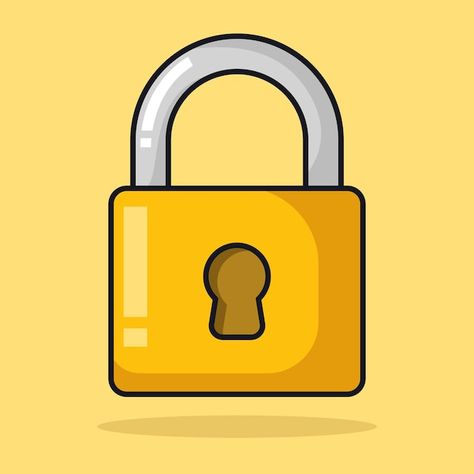 Free vector padlock coloured outline | Free Vector #Freepik #freevector #lock #padlock #unlock #security-lock Lock Drawing Simple, Padlock Drawing, Security Drawing, Lock Artwork, Lock Clipart, Lock Illustration, Temp Fade, Lock Drawing, Hacker Logo