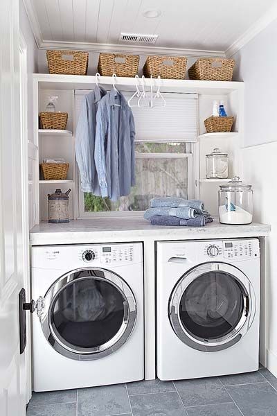 Laundry Room Decorating, Country Laundry Rooms, Laundry Room/mud Room, Storage Decor, Laundry Room Inspiration, Laundry Room Remodel, Laundry Closet, Small Laundry Rooms, Small Laundry Room