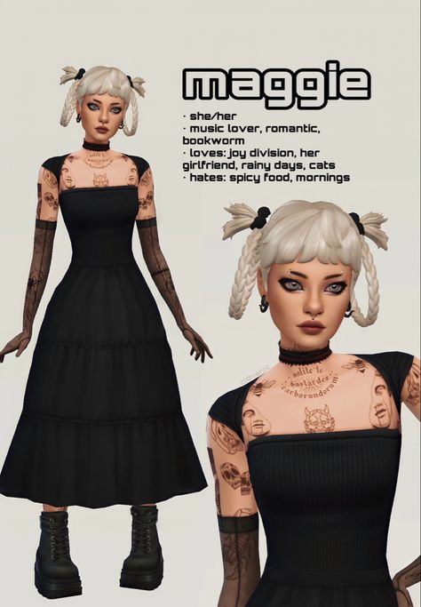 Sims 4 Cc Clothes Female Goth, Sims Witchy Cc, Sims 4 Babydoll Top, Southern Gothic Sims 4 Cc, Sims 4 Goth Family Cc, Sims4 Alt Cc, Sims 4 Cc Horror Protagonist, Maid Dress Sims 4 Cc, Simmandy Hair Sims 4