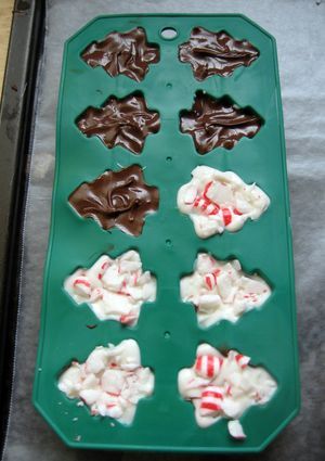 using silicone ice cube mold  for peppermint bark and chocolate candy Small Silicone Molds Baking, Christmas Molds Baking, Christmas Silicone Molds Recipes, Chocolate Mold Recipes, Candy Mold Recipes, Candy Molds Recipes, Holiday Confections, Chocolate Molds Recipe, Silicone Molds Recipes