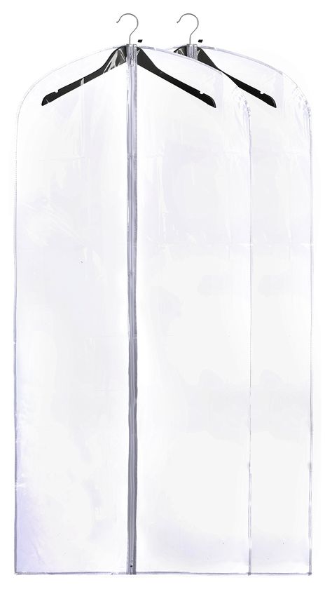 Amazon.com: Clear Vinyl Garment Bag - Protect Your Clothing While Traveling and Dust Free While Hanging in Your Closet. These Garment Bags are Ideal for Coats, Suits, Dresses or Gowns - Set of 2 (24 X 42 Inches) : Home & Kitchen Garment Cover, Graduation Project, Laundry Products, Hanging Clothes, Long Evening Gowns, Special Occasion Outfits, Garment Bag, Dust Free, Clear Vinyl