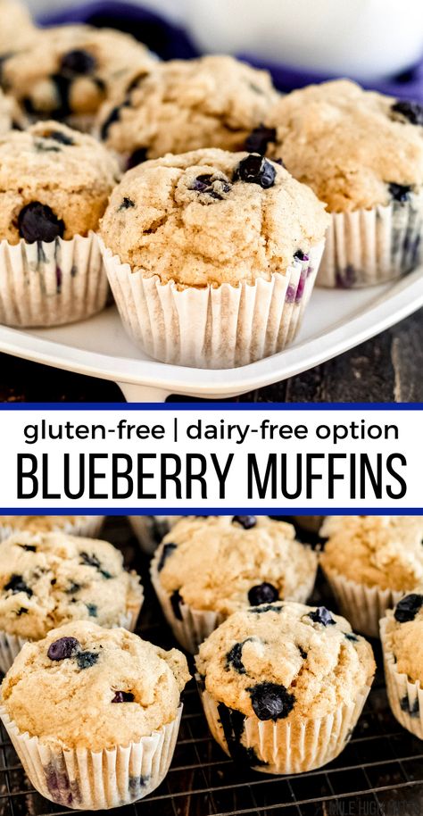 Tall Muffins, Dairy Free Blueberry Muffins, Gluten Free Dairy Free Muffins, Blueberry Muffin Recipe Easy, Dairy Free Muffins, Gluten Free Blueberry Muffins, Homemade Blueberry Muffins, Moist Muffins, Simple Muffin Recipe