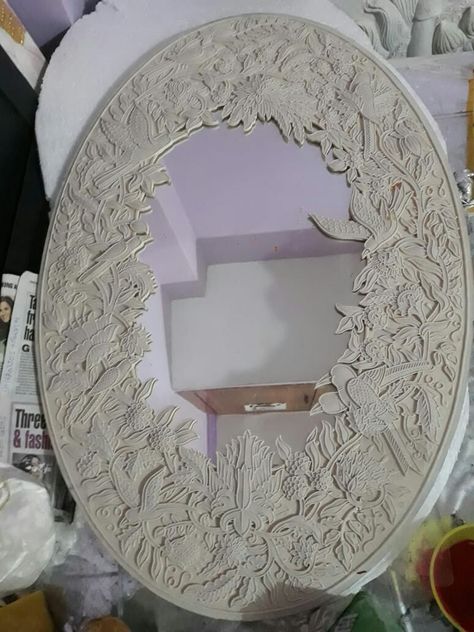 Decorated Mirrors, Dust Painting, Cone Painting, Clay Relief, Dough Art, 3d Relief Art, Relief Painting, Modern Mosaic, Relief Art