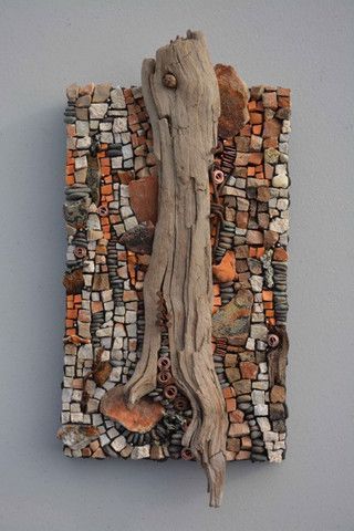 Abstract Mosaic Art, Pocket Art, Mixed Media Mosaic, Mosaic Garden Art, Driftwood Projects, Driftwood Wall Art, Mosaic Art Projects, Mosaic Madness, Mosaic Tile Art