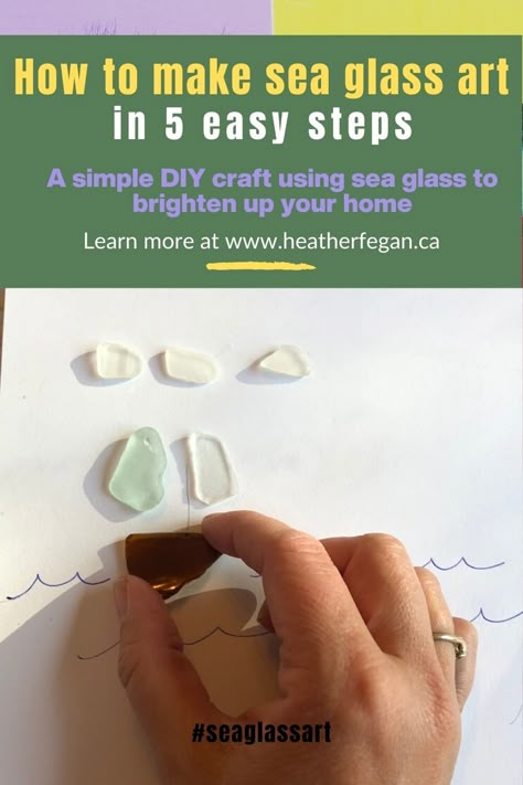 Sea Glass And Stone Pictures, Seaglass Art Pictures Ideas, Sea Glass Art Diy How To Make, How To Do Sea Glass Art, Sea Glass Art Projects How To Make, Sea Glass Art Tutorial, What Glue To Use For Sea Glass Art, Sea Glass Gifts Diy, Sea Glass Pebble Art