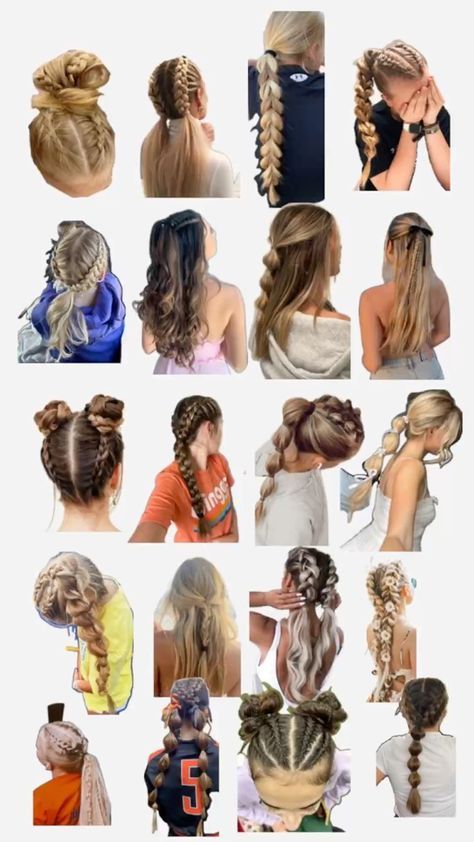 30 Days Of Hairstyles Simple, Back To School Hairstyles Middle School, Sports Day Hairstyles Schools, Hairstyles For Sports Day At School, Hairstyle For Sports Day, Soccer Hairstyles For Long Hair, Sports Day Hairstyles, Simple Sporty Hairstyles, Game Day Hairstyles Volleyball