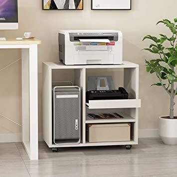 Computer Desk With Printer Storage, Printer And Shredder Storage Ideas, Computer Storage Ideas, Office Printer Storage Ideas, Hidden Printer Storage Ideas, Desk With Printer Storage, Printer Stand Ideas, Printer Storage Ideas, Computer Desk With Printer