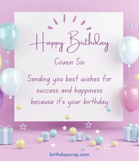 Happy Birthday Wishes Cousin, Best Wishes For Success, Heart Touching Birthday Wishes, Birthday Status, Happy Birthday Status, Best Happy Birthday, Harry Birthday, Happy Birthday Love Quotes, Birthday Wishes For Sister