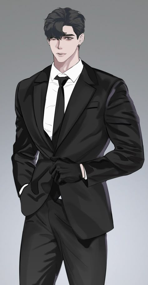 Anime Suit, Suit Drawing, Korean Anime, 다크 판타지, Anime Guy, Cool Anime Guys, Korean Art, Story Characters, Manga Boy