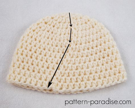 Tutorial: Straight HDC Seam Hdc Crochet, Beanie Knitting Patterns Free, Crochet 101, Crochet Baby Beanie, Learn How To Crochet, Crochet Tutorials, Crochet Instructions, Crochet Round, Crochet Woman