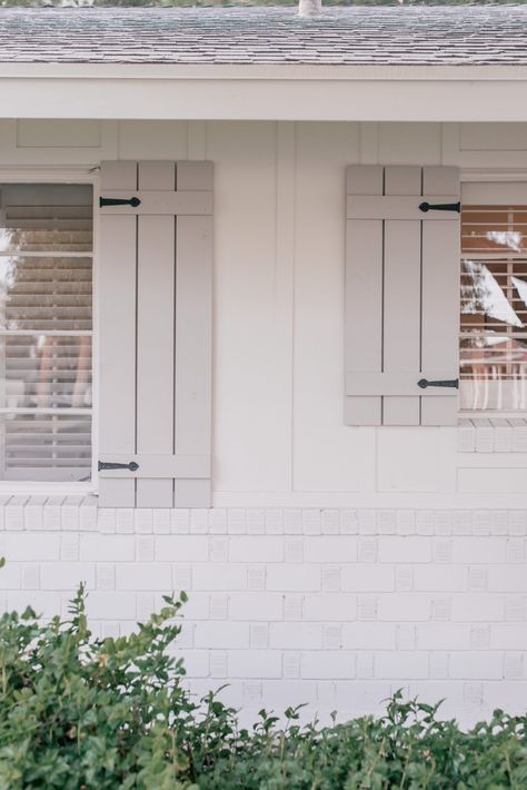 How To Build Shutters For Windows, Build Your Own Shutters, Diy Exterior Shutters How To Build, Shutters Same Color As House, Shutters On Siding Exterior, Build Shutters Exterior, How To Build Shutters Exterior, Shutters Only On Some Windows Exterior, Easy Diy Shutters Exterior