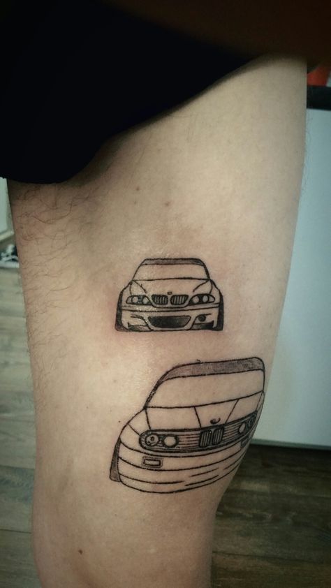 Bmw Tattoo Ideas, Bmw Tattoo, Tattoo Car, Bmw E34, Tattoos For Black Skin, Car Enthusiast, I Tattoo, Skull Tattoo, Geometric Tattoo