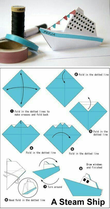 Tutorial Origami, Origami Boat, Desain Quilling, Origami And Kirigami, Folding Origami, Instruções Origami, Origami Folding, Cool Paper Crafts, Origami Animals