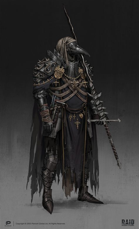 Plague Doctor Knight, Dnd Concept Art, Dark Fantasy Knight, Gothic Knight, Plague Knight, Rpg Map, 다크 판타지, Knight Art, Knight Armor