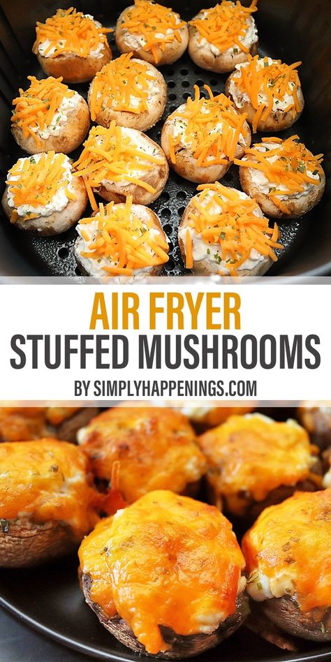 Air Fryer Stuffed Mushrooms, Air Fried Food, Air Fryer Oven Recipes, Air Fry Recipes, Easy Air Fryer, Air Fryer Dinner Recipes, Air Fryer Healthy, Air Fryer Recipes Easy, Air Fryer Recipes Healthy