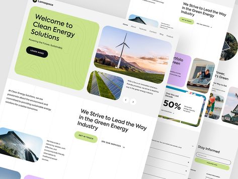 Renewable Energy Landing Page Design by Sayeed Ahmad for Lamaspace 🔥 on Dribbble Energy Website Design, Solar Panel Website Design, Industrial Website, Solar Website, Renewable Energy Website Design, Energy Website, Renewable Energy Infographic, Web Application Design, Ui Website