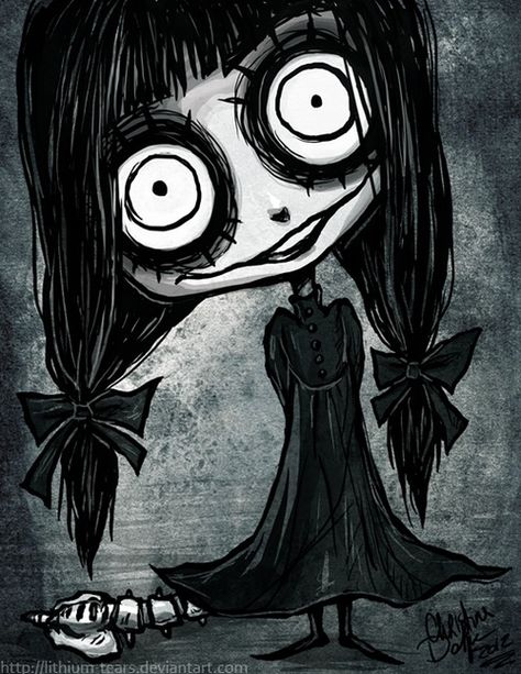 Goth HELPS KEEP ALL THE MAGIC SORTED TO GO THROUGH WITH LESLIE'S MAGIC TO CLEAN IT UP Gothic Drawings, Tim Burton Art, Creepy Drawings, Mark Ryden, Emo Art, Big Eyes Art, Goth Art, Dark Art Illustrations, Scary Art