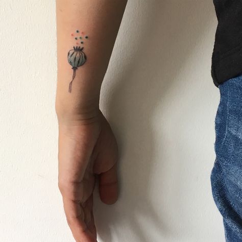 Poppy Seed Pod Tattoo, Poppy Seed Tattoo, Seed Tattoo, Poppy Seed Pods, Stick And Poke Tattoo, Poppy Pods, Stick N Poke Tattoo, Plant Tattoo, Poke Tattoo