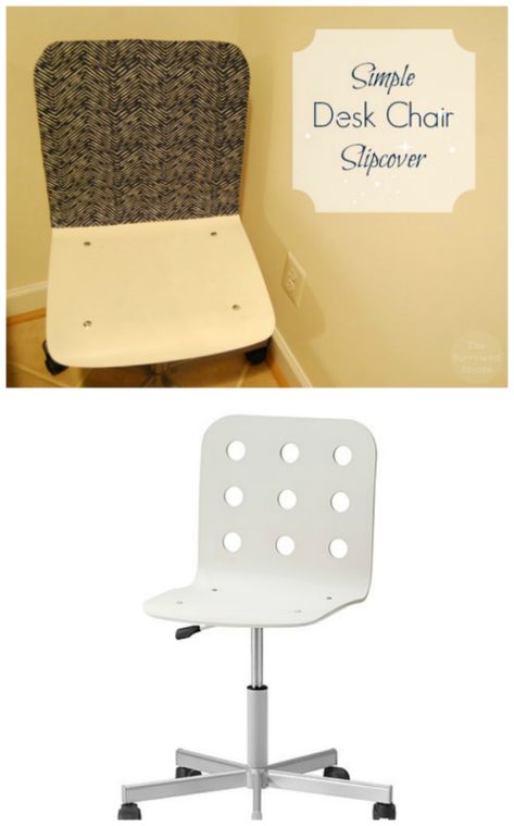 Easy DIY Slipcover for IKEA Jules Desk Chair Ikea Chair Makeover, Diy Desk Chair, Ikea Desk Chair, Kids Office Chair, Diy Slipcover, Studio Makeover, Simple Projects, Ikea Kids, Ikea Desk