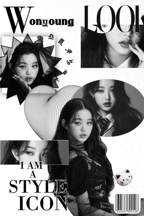 #wonyoung #itgirl #kpop #korean #magazine #kpopedit #kpopmagazine #ive #model Black White Kpop Poster, Grey Kpop Poster, Ive Aesthetic Poster, Ive Poster Prints, Wonyoung Poster Print, Kpop Posters Aesthetic Black And White, I’ve Wallpaper Kpop, Wonyoung Poster Edit, Ive Poster Aesthetic