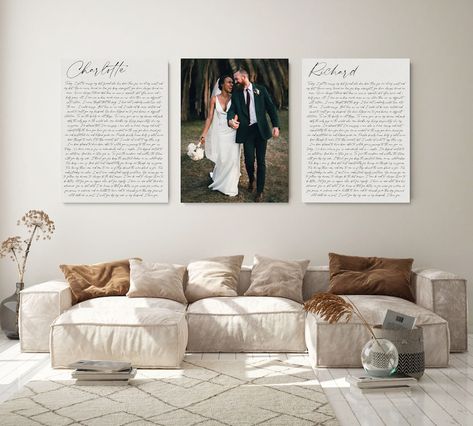 This Wall Decor item by OCCanvasStudio has 1671 favorites from Etsy shoppers. Ships from United States. Listed on Apr 26, 2024 Framed Vows, Wedding Photo Collage, Wedding Photo Display, Wedding Canvas, 1 Year Anniversary Gifts, Prints Set Of 3, Harrisburg Pa, Canvas Photo Prints, Wedding Vows