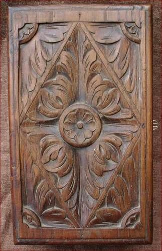 Wooden Carved Letter Box Quimper 1930 Tudor Architecture, Carved Wall Art, Wood Carving Ideas, Wood Letter, Door Gate Design, Carved Furniture, Wood Carving Designs, Carving Wood, Carving Designs