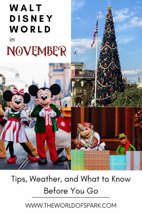 PLAN YOUR NOVEMBER VACATION TO WALT DISNEY WORLD | November is one of my favorite times of the year to visit Disney World! The holiday season is beginning, the temperatures are cooling off, and it isn't that busy (especially earlier in the month!). If you're planning a Novemebr vacation to Disney World, this article will help you in that early research period as well as when you're making the final touches to your itinerary and packing list. Disney In November, Disney World November, Disney World In November, Elementary School Classroom Decorations, What To Pack For Disney, Pack For Disney World, Holiday Events, Disney World Tips And Tricks, School Classroom