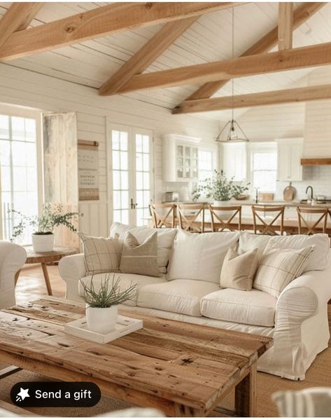 Farmhouse Living Room Decor Ideas, Rustic Farmhouse Living Room, Modern Farmhouse Living, Casa Country, Aesthetic Living Room, Modern Farmhouse Living Room, Farmhouse Living Room, Farmhouse Interior, Farmhouse Decor Living Room