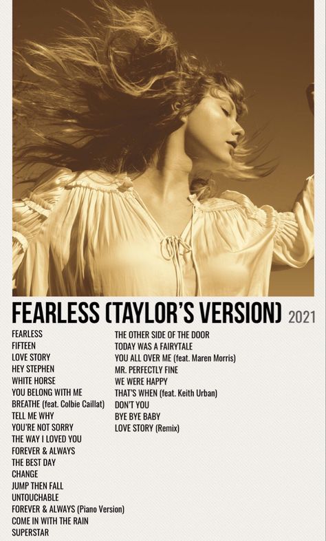 minimal poster of the album fearless (taylor’s version) by taylor swift Fearless Aesthetic Wallpaper, Aesthetic Wallpaper Taylor Swift, Taylor Swift Fearless Album, Taylor Swift Outfits Concert, Fearless Aesthetic, Fearless Album, Wallpaper Taylor Swift, Outfits Concert, Colbie Caillat