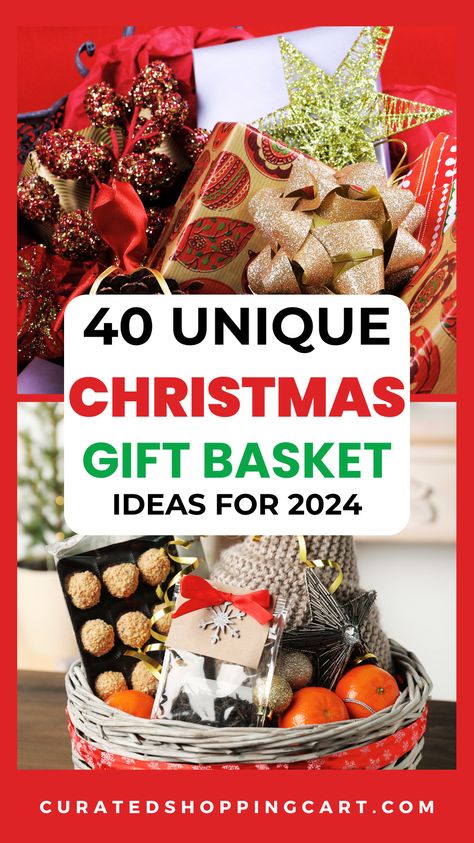 Get inspired this holiday season with our list of 40 unique Christmas gift baskets! From festive treats and cozy comforts to relaxing spa gifts and fun activities, these baskets are designed to impress and delight. Perfect for family, friends, or even office coworkers, you’ll find a variety of themes that cater to everyone’s taste. Celebrate the joy of giving with creative gift baskets that leave lasting impressions this Christmas season! Christmas gifts, holiday gift baskets, personalized gifts Practical Gift Baskets, Unique Christmas Gift Baskets, Xmas Gift Baskets, Best Christmas Gift Baskets, Kitchen Gift Baskets, Christmas Gift Themes, Creative Gift Baskets, Auction Basket, Best Gift Baskets