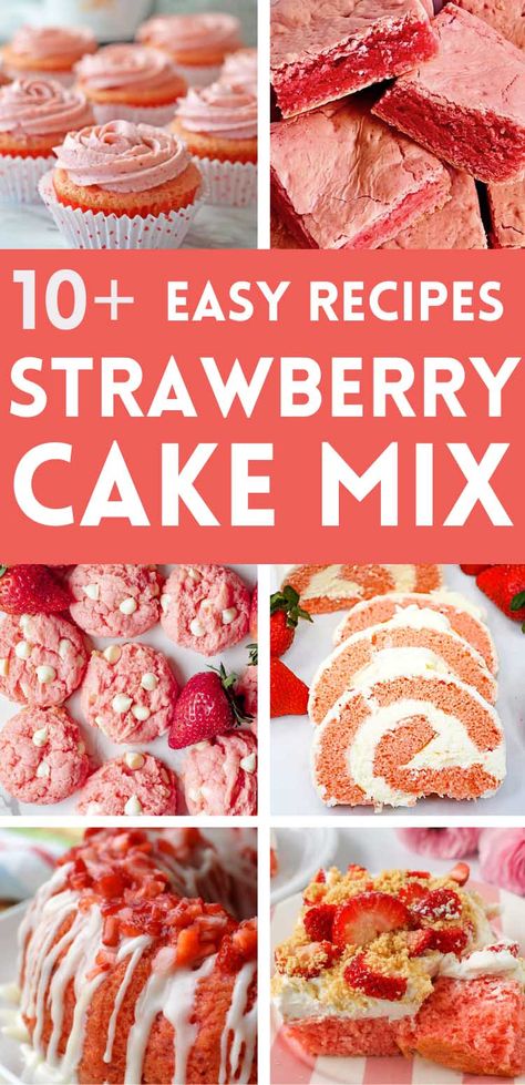 10 Best Strawberry Cake Mix Dessert Recipes Strawberry Cake Mix Add Ins, Recipes With Boxed Cake, Recipes With Strawberry Cake Mix Boxes, Betty Crocker Strawberry Cake, Recipes Using Strawberry Cake Mix Boxes, Homemade Strawberry Cake Recipe, Vanilla Cake Box Mix Recipes, Strawberry Boxed Cake Mix Recipes, Box Cake Mix Desserts