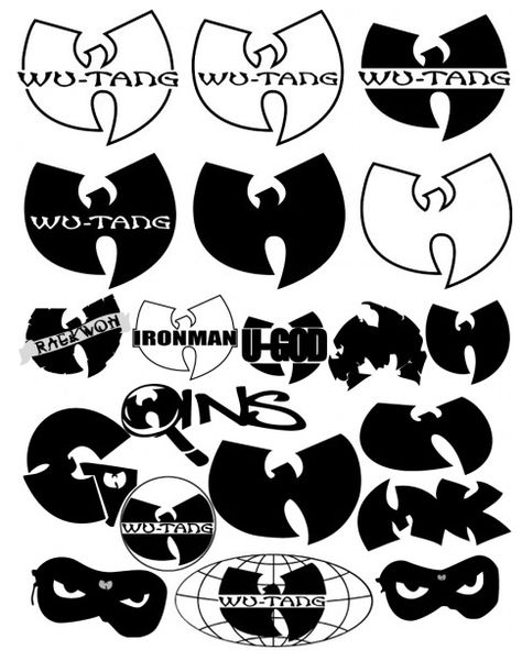 Designersgotoheaven.com  Wu Tang Clan logos.(Via The New Graphic) — Designspiration Wu Tang Tattoo, Wu Tang Clan Logo, Hip Hop Tattoo, Clan Logo, History Of Hip Hop, Small Girly Tattoos, Hip Hop Artwork, Method Man, Graffiti Lettering Fonts