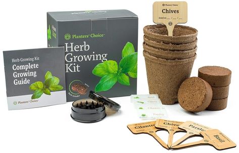 An herb growing kit complete with biodegradable growing pots, moisture-proof organic seed packets, soil discs, bamboo plant markers, an herb grinder, and an instruction booklet. 24 Things That Might Get You To Start Gardening Growing Strawberries In Containers, Herb Growing, Herb Diy, Strawberries In Containers, Start Gardening, Herb Garden Kit, Kitchen Herbs, Growing Strawberries, Culinary Herbs