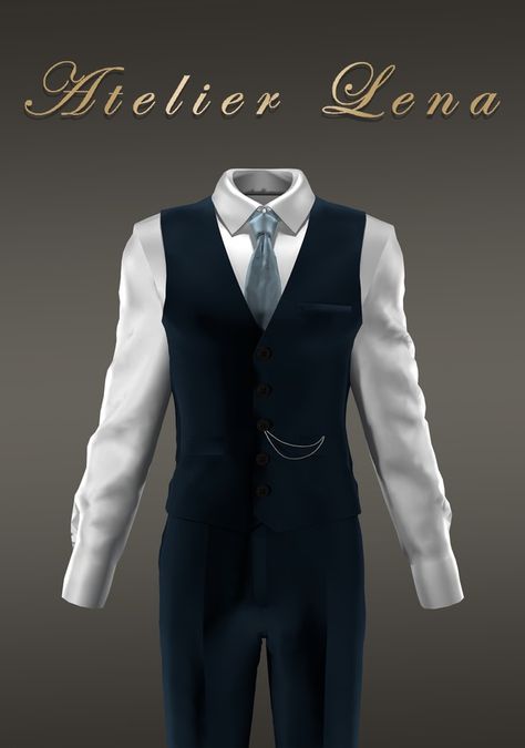 [Atelier Lena] Waistcoat Suit Set | Patreon Hair The Sims 4, Waistcoat Suit, Mods Sims 4, Sims 4 Men Clothing, Sims 4 Hair Male, Sims 4 Male Clothes, Sims 4 Tsr, Pelo Sims, Free Sims 4