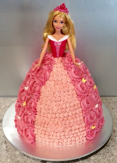 Sleeping Beauty Doll Cake, Princess Aurora Birthday Cake, Aurora Birthday Cake, Disney Princess Doll Cake, Disney Cake Ideas, Princess Aurora Cake, Sleeping Beauty Sleeping, Aurora Cake, Sleeping Beauty Cake