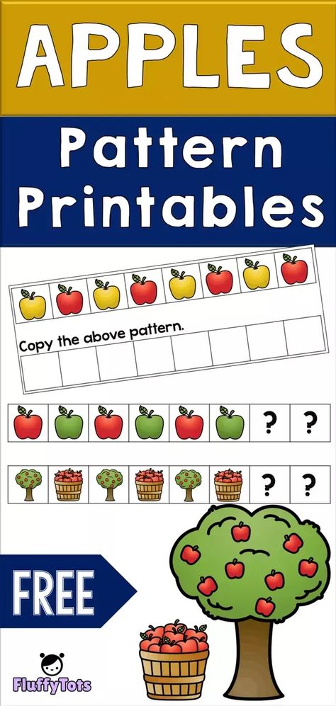 apple worksheets for preschool Fall Pattern Activities Kindergarten, Free Pattern Activities For Preschool, Apple Tasting Chart Preschool, Ab Patterns Preschool Free Printable, Apple Patterns Printable, Fall Patterning Kindergarten, Pattern Printables For Preschool, Apple Patterns Preschool, Pattern Activities Preschool Free Printables