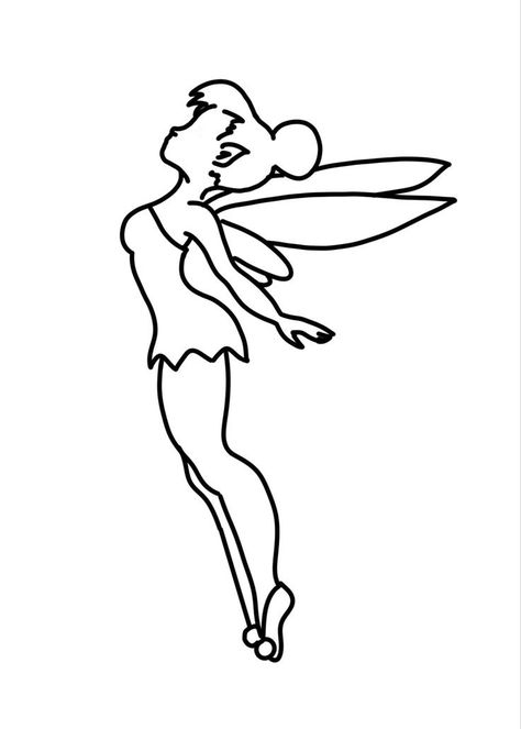 Tattoo Of People, Tattoo Tinkerbell, Tinkerbell Drawing, Tinkerbell Tattoo, Tinker Bell Tattoo, Beauty Tattoo, Stencil Outline, Outline Tattoo, Fairy Drawings