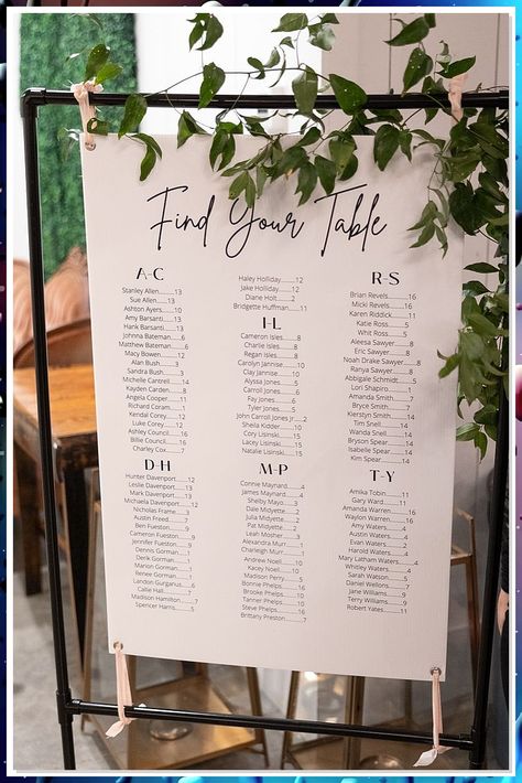 Looking for unique wedding seating chart ideas to impress your guests? Check out these 13 creative and stylish seating arrangements that will make your big day even more memorable. From elegant escort card displays to fun and interactive seating charts, these ideas will surely wow your guests and add a special touch to your wedding decor. Say goodbye to traditional seating charts and get inspired with these innovative and eye-catching ideas for your special day. Wedding Seating Chart By Name, Big Wedding Seating Chart Ideas, Seating Chart Wedding Ideas Alphabetical, Diy Seating Chart Board, Cheap Seating Chart Ideas, Large Seating Chart Wedding, Guest Seating Chart Wedding, Seating Chart Wedding Ideas Unique, Seating Chart Wedding Ideas Elegant