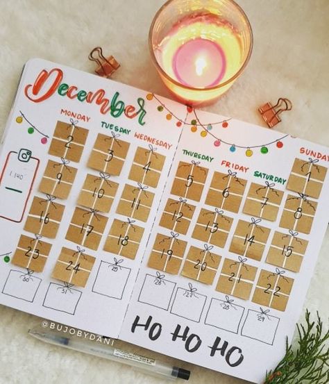 December Monthly Spread, Monthly Spread Ideas, Christmas Bujo, Christmas Spread, Bullet Journal Christmas, December Bullet Journal, Calendar Designs, Bullet Journal Monthly Spread, Minimalist Calendar