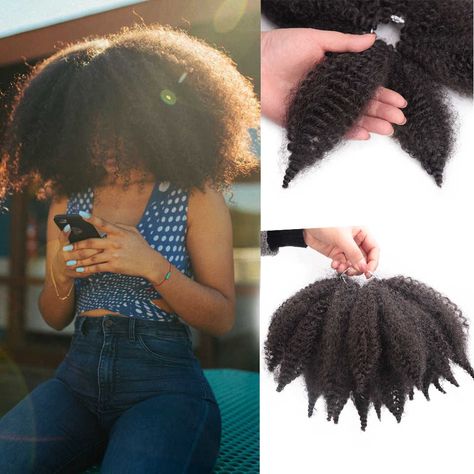 Marley Afro Crochet, Crochet Marley Hair Afro, Braids Black Hair, Marley Braids, Shaved Side, Crochet Styles, Braiding Hair Extensions, Afro Twist, Natural Hair Diy