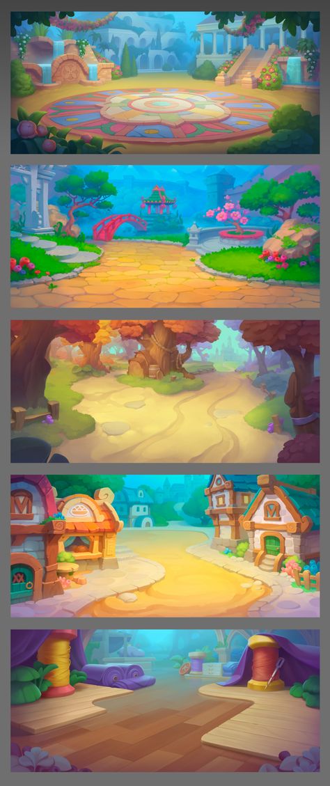 Game Environment Design, Game Background Design, Mobile Game Art, 2d Game Background, Town Drawing, Game Art Environment, Game Background Art, City Games, 2d Game Art