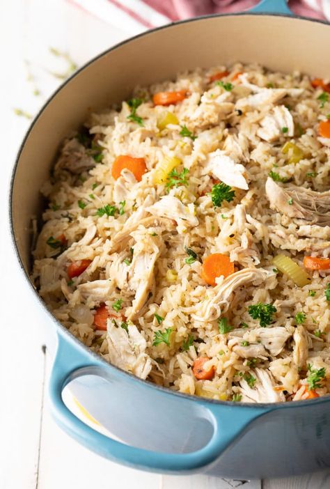 Easy Chicken and Rice Recipe #ASpicyPerspective #chicken #rice #instantpot #crockpot #slowcooker #southern Chicken Flavored Rice Recipes, Healthy Chicken And Rice Recipes, Easy Chicken And Rice Recipes, Southern Chicken And Rice, Adventurous Recipes, Chicken And Rice Crockpot, Chicken And Rice Recipe, Southern Chicken, Chicken Garlic