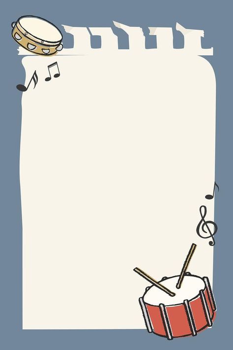 Cute doodle frame background, music, snare drum psd | free image by rawpixel.com / Nunny Musical Background Design, Music Portfolio Design, Background For Music Cover, Music Border Design, Music Background Wallpapers, Music Background Design, Background Music Wallpaper, Background Musik, Music Background Aesthetic