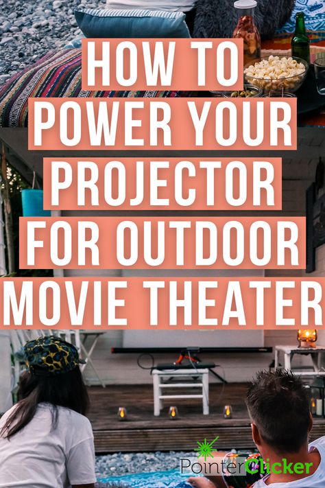 how to power your projector for outdoor movie theater Outdoor Movie Projector Set Up, Outdoor Theater Ideas, Outdoor Movie Night Ideas, Outdoor Movie Night Party, Yurt Life, Diy Backyard Movie Night, Outdoor Theatre, Pool Movie, Summer Movie Night