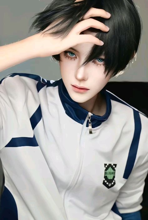 Rin Blue Lock, Rin Cosplay, 2000s Japanese Fashion, Rin Itoshi, Cosplay Boy, Blue Lovk, Cosplay Cute, Male Cosplay, Blue Block