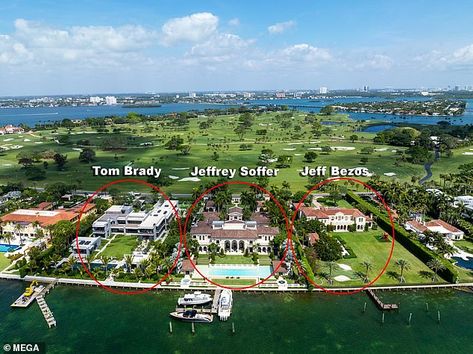 Jeff Bezos splurges $90 MILLION on a THIRD mansion on Florida's exclusive Indian Creek Island - as his total investment on the 'Billionaire Bunker' soars to $237 MILLION | Daily Mail Online The Final Offer, Miami Mansion, Rock Quarries, Indian Creek, Mega Mansions, Jeff Bezos, Front Lawn, Waterfront Property, First Daughter