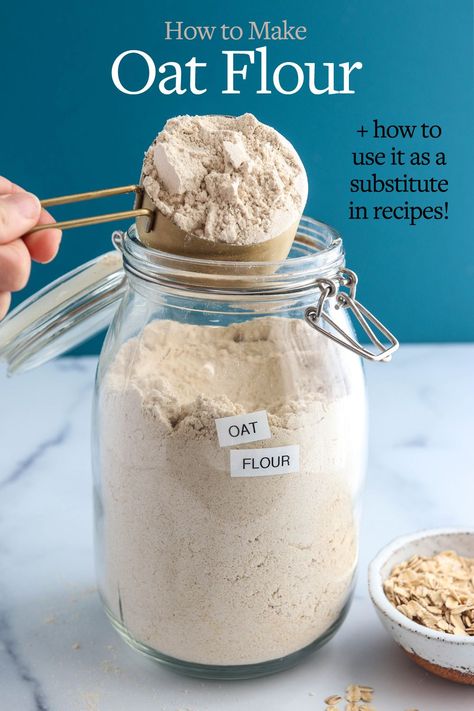 Make Oat Flour, Oatmeal Flour, Oat Flour Recipes, Oatmeal Flavors, How To Make Oats, Wheat Berries, Food Scale, Quick Oats, Flour Recipes