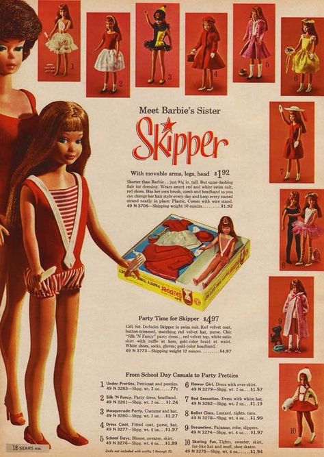 Vintage Toys 1960s, 1960s Toys, Barbie Sisters, Skipper Doll, Barbie Skipper, Christmas Catalogs, Vintage Memory, Top Toys, Vintage Barbie Dolls